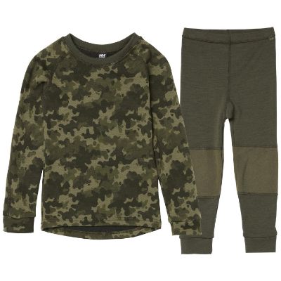 Helly Hansen LIfa Merino Barn Grafisk Utility Green