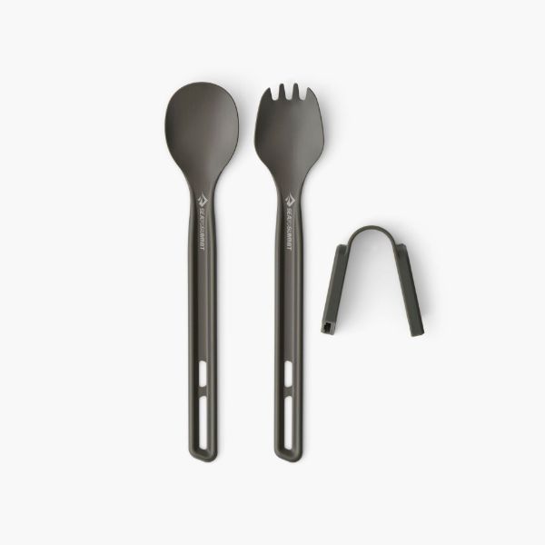 Sea to Summit Frontier UL Cutlery Set - [2 Piece] Long Handle Spoon and Spork - Grey 