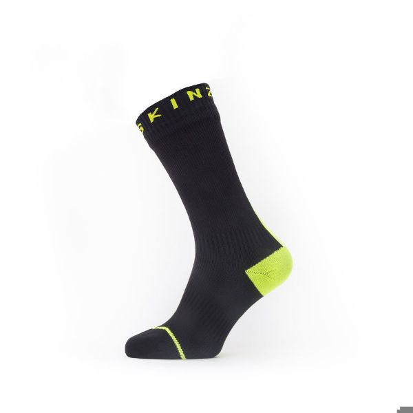 Sealskinz Briston wp all wt. mid sock w. hydrostop - Black/Neon yellow