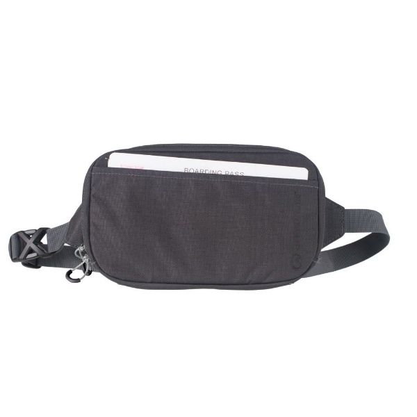 Lifeventure Rfid travel belt pouch, recycled, grey