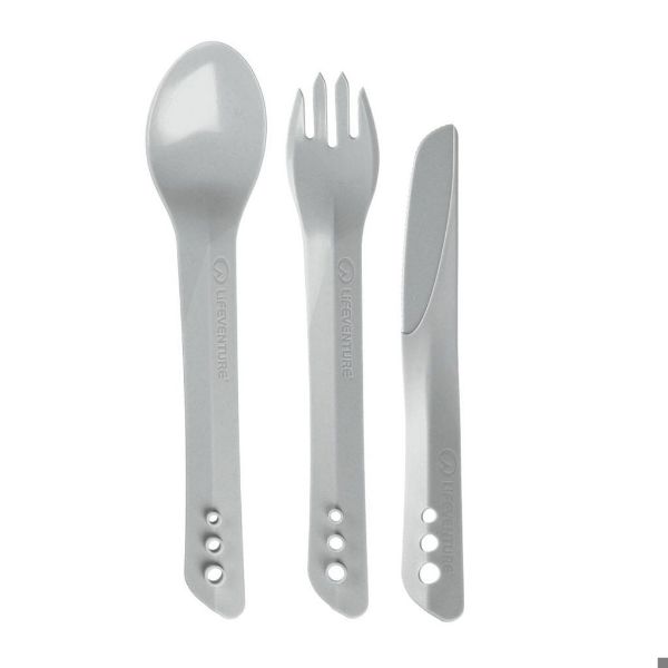 Lifeventure Ellipse cutlery set, light grey