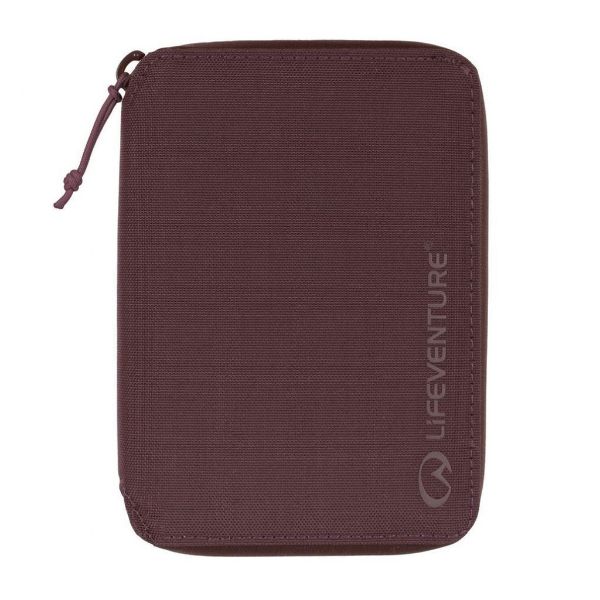 Lifeventure Rfid mini travel wallet, recycled, plum