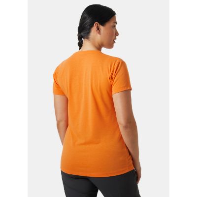Helly Hansen Women's Skog Recycled Graphic T-Shirt i oramge med orange print på fronten