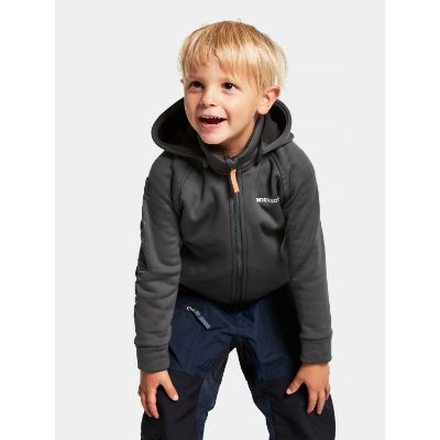 Didriksons Corin kids fullzip 7 - Coal Black