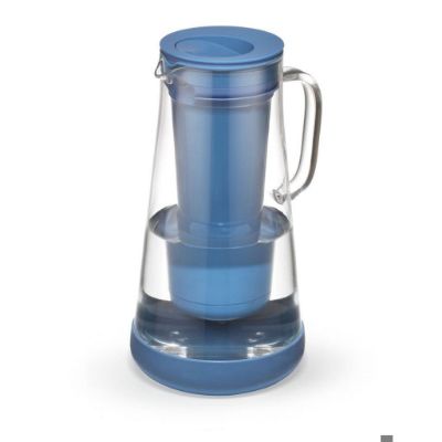 Lifestraw Home 7-Cup Glass Silicone Pitcher Stormy Blue