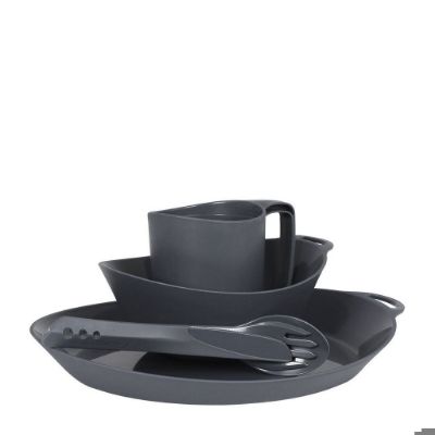 Lifeventure Ellipse 4-piece set - kfs / bowl / plate - Graphite