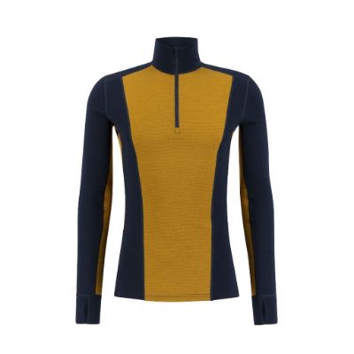 Ulvang Peak map half zip baselayer mens - Navy Blue/Cathay Spice