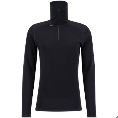 Ulvang Comfort 200 turtle neck w/zip ms - Black/Black