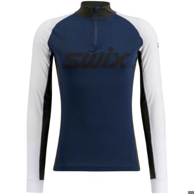 Swix Racex classic half zip m - Dark Navy/Bright White