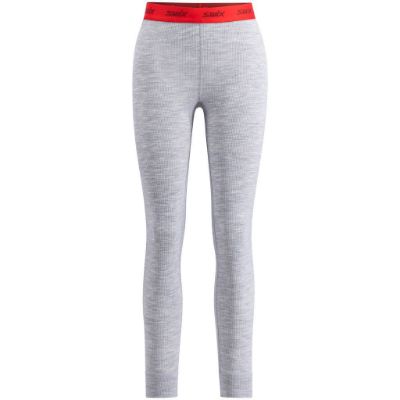 Swix Racex merino pants w - Light Grey Melange/ Swix Red