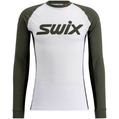 Swix Racex classic long sleeve m - Bright White/ Olive