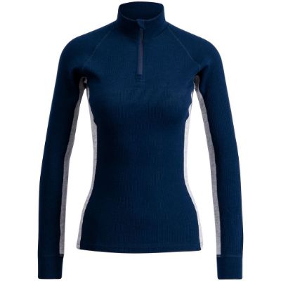 Swix Racex merino half zip w - Dark Navy/ Light Grey melange