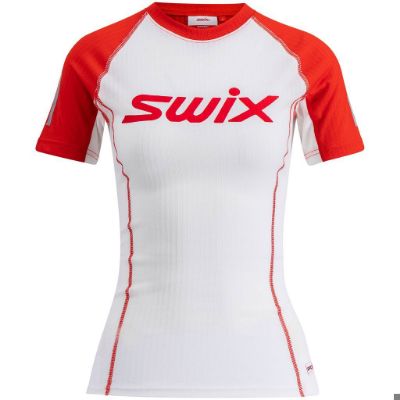  Swix Roadline racex short sleeve w - Bright White/Fiery Red