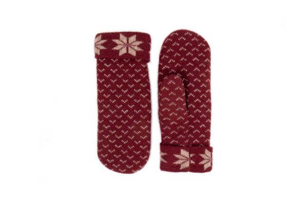 Sätila of Sweden Reindeer Mittens i farven Red