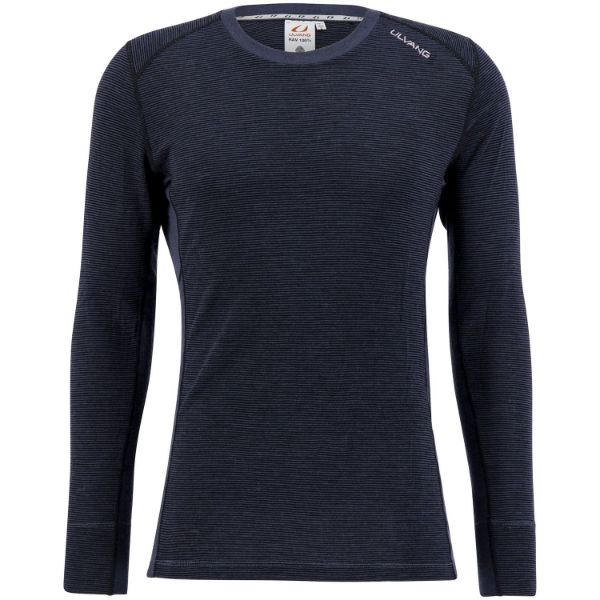 Ulvang Rav 100% round neck ms - Black/ Granite
