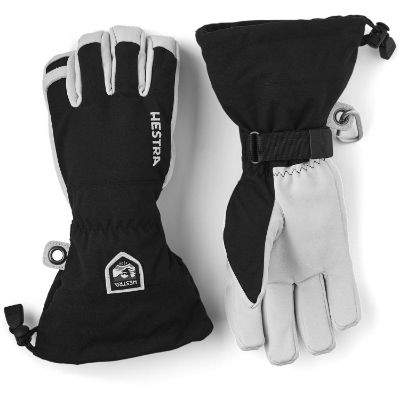 Hestra Army Leather Heli Ski 5 Finger Unisex Black Melange