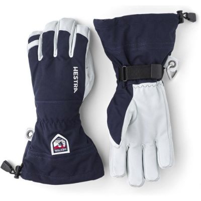 Hestra Army Leather Heli Ski 5 Finger Unisex Navy