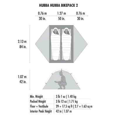 MSR  Hubba Hubba™ Bikepack 2-Person Tent