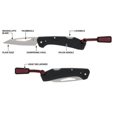 Gerber LST MINI 4L  - Drop Point -  Plain Edge - Black/Satin Wash